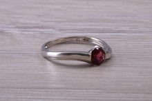 Load image into Gallery viewer, Round cut Rhodolite set White Gold Ring