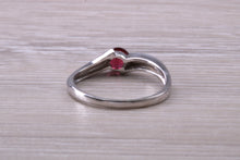 Load image into Gallery viewer, Round cut Rhodolite set White Gold Ring
