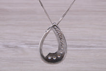 Load image into Gallery viewer, 9ct White Gold White C Z set Earrings and Necklace