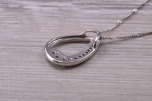 Load image into Gallery viewer, 9ct White Gold White C Z set Earrings and Necklace