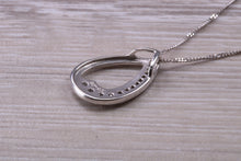 Load image into Gallery viewer, 9ct White Gold White C Z set Earrings and Necklace
