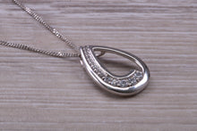 Load image into Gallery viewer, 9ct White Gold White C Z set Earrings and Necklace