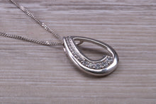 Load image into Gallery viewer, 9ct White Gold White C Z set Earrings and Necklace