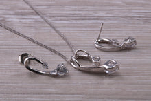 Load image into Gallery viewer, 9ct White Gold White C Z set Earrings and Necklace