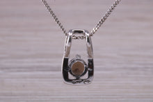 Load image into Gallery viewer, 9ct White Gold real Smokey Topaz necklace