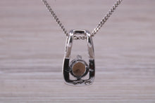 Load image into Gallery viewer, 9ct White Gold real Smokey Topaz necklace