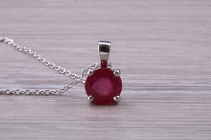 1.76 carat Ruby set 18ct White Gold Solitaire Necklace