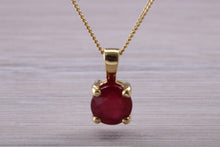 Load image into Gallery viewer, 1.75 carat Ruby Solitaire set 18ct Yellow Gold Necklace