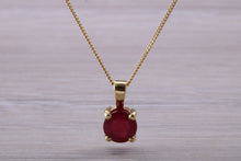 Load image into Gallery viewer, 1.75 carat Ruby Solitaire set 18ct Yellow Gold Necklace