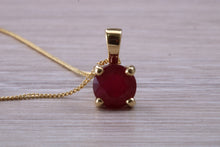 Load image into Gallery viewer, 1.75 carat Ruby Solitaire set 18ct Yellow Gold Necklace