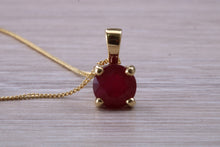Load image into Gallery viewer, 1.75 carat Ruby Solitaire set 18ct Yellow Gold Necklace