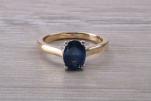 Load image into Gallery viewer, Stunning 1.50 carat Oval cut Royal Blue Sapphire Solitaire
