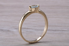 Load image into Gallery viewer, Dainty Marquise cut Light Blue Topaz set Yellow Gold Ring