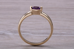 Dainty Marquise cut Amethyst set Yellow Gold Ring