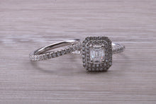 Load image into Gallery viewer, Platinum Diamond Bridal Rings set with One carat Moissanite Diamond and Natural Diamonds