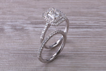 Load image into Gallery viewer, Platinum Diamond Bridal Rings set with One carat Moissanite Diamond and Natural Diamonds