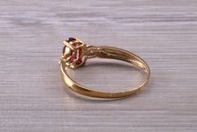 Load image into Gallery viewer, Dainty Garnet and Diamond set Gold Ring