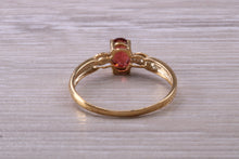 Load image into Gallery viewer, Dainty Garnet and Diamond set Gold Ring