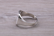 Load image into Gallery viewer, Blue Sapphire set Signet Ring, Made in your Choice of Precious Metals