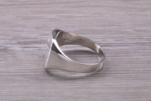 Load image into Gallery viewer, Blue Sapphire set Signet Ring, Made in your Choice of Precious Metals
