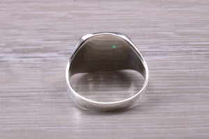 Round cut Emerald set Signet Ring