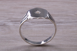 Natural Diamond set Signet Ring