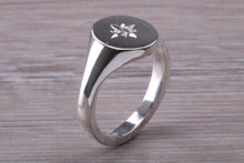 Load image into Gallery viewer, Chunky Oval Faced Diamond set Signet Ring in Silver