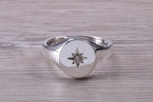 Load image into Gallery viewer, Chunky Oval Faced Diamond set Signet Ring in Silver