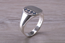 Load image into Gallery viewer, Blue Sapphire set Signet Ring