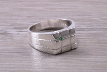 Load image into Gallery viewer, Emerald set Chunky Signet Ring