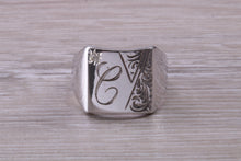 Load image into Gallery viewer, Large Personalised Diamond set Signet Ring