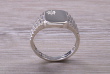 Load image into Gallery viewer, Watch Strap Style Diamond set Signet Ring