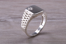 Load image into Gallery viewer, Watch Strap Style Diamond set Signet Ring