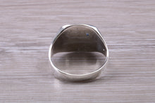 Load image into Gallery viewer, Blue Sapphire set Signet Ring, Made in your Choice of Precious Metals