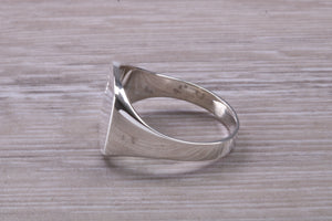 Round cut Emerald set Signet Ring