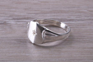 Natural Diamond set Signet Ring