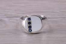Load image into Gallery viewer, Blue Sapphire set Signet Ring