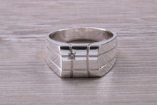 Load image into Gallery viewer, Chunky Diamond set Signet Ring