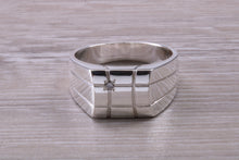 Load image into Gallery viewer, Chunky Diamond set Signet Ring