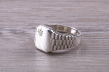 Load image into Gallery viewer, Watch Strap Style Diamond set Signet Ring