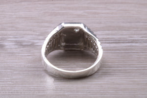 Watch Strap Style Diamond set Signet Ring