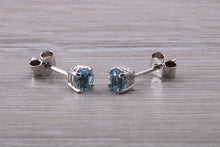 Load image into Gallery viewer, Aquamarine Solitaire Stud Earrings