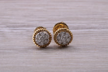 Load image into Gallery viewer, Diamond Cluster set Yellow Gold Stud Earrings