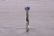 Load image into Gallery viewer, Half carat Blue Sapphire set White Gold Solitaire