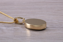 Load image into Gallery viewer, Oval Bloodstone set Yellow Gold Necklace