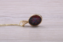 Load image into Gallery viewer, Very Fiery Natural Opal Yellow Gold Necklace