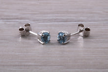 Load image into Gallery viewer, Aquamarine Solitaire Stud Earrings