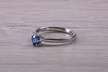 Load image into Gallery viewer, Half carat Blue Sapphire set White Gold Solitaire