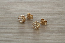 Load image into Gallery viewer, Diamond Cluster set Yellow Gold Stud Earrings