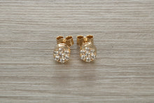 Load image into Gallery viewer, Diamond Cluster set Yellow Gold Stud Earrings